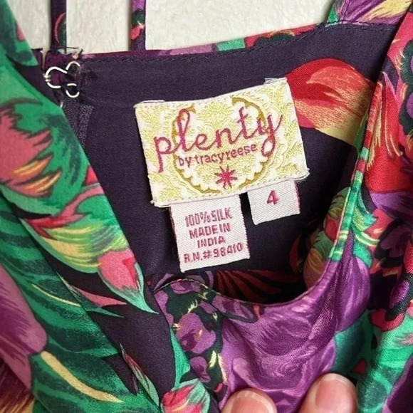 Anthropologie PLENTY Tracy Reese Silk Sundress Party Floral Sleeveless Size 4 - Picture 6 of 14